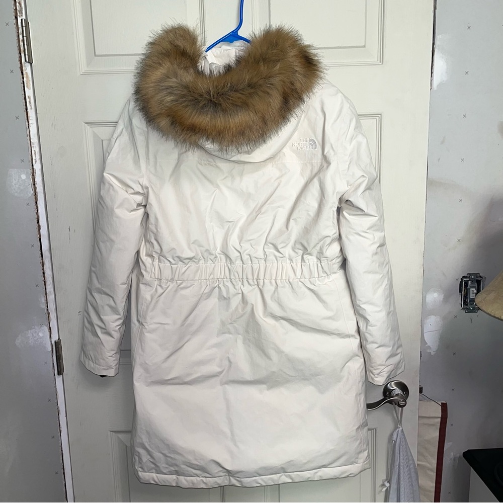 NWT women vintage white North Face - Arctic Parka long coat hood faux fur - Picture 6 of 12